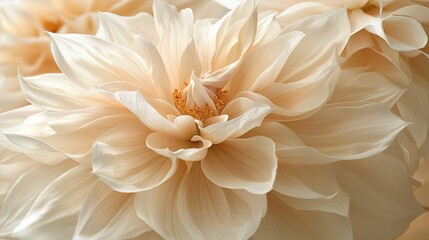 Fototapeta premium Creamy Pale Dahlia Flower Close Up