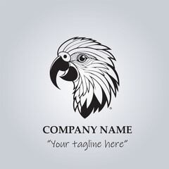 Head of Parrot logo company design vector illustration
