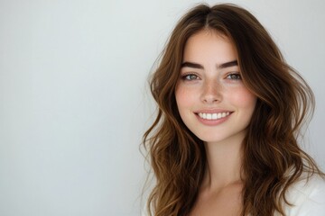 Portrait of a beautiful young woman, beauty concept with copy space