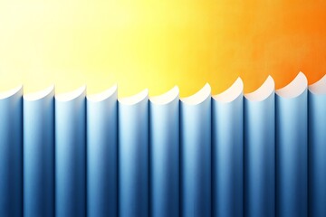 Fototapeta premium Abstract Blue Curves Bask in Warm Light. AI Generated