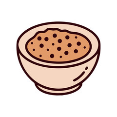 Breakfast bowl of oatmeal with grains