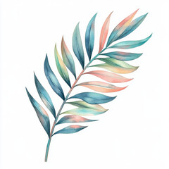 Obraz premium Delicate palm leaf illustration with soft pastel colors, perfect for decor