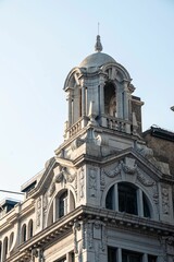 Fototapeta premium Ornate architectural detail of a historic building.