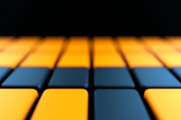 Fototapeta premium Abstract Orange Blue Cubes Deep Focus. AI Generated