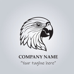 Head of Parrot logo company design vector illustration
