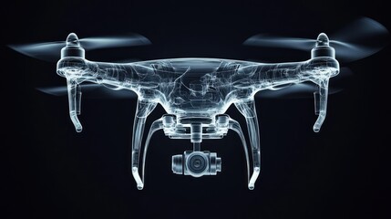 X-ray view of a drone showcasing its internal components.