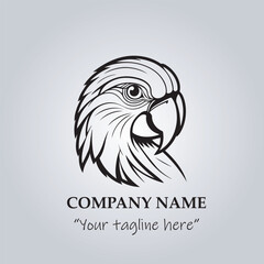 Head of Parrot logo company design vector illustration
