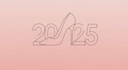 Elegant high heel shoe in 2025 year outline design