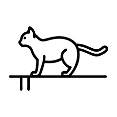 Fototapeta premium Cat standing on a surface, minimalistic line art illustration for cat-related blogs and clipart