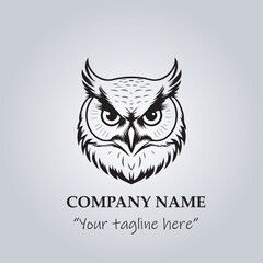 Head of Owl logo company design vector illustration