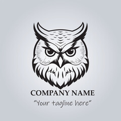 Head of Owl logo company design vector illustration