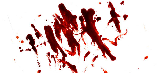 Blood streaks isolated on white background