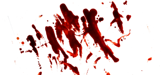 Blood streaks isolated on white background