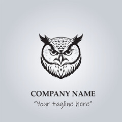 Head of Owl logo company design vector illustration