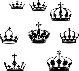 set of crowns vector