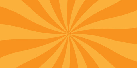 Obraz premium Retro abstract explosion orange vintage ray sunrise star sunbeam texture background. vector illustration circle light banner cartoon add design. 