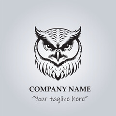 Head of Owl logo company design vector illustration
