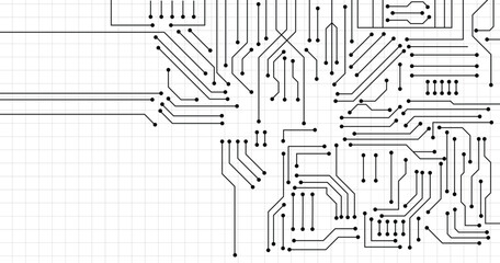 Abstract Technology Circuit board background. Grey white Abstract technology background. Digital technology circuit board background and space for your text.
