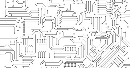 Circuit board technology background.Vector abstract technology illustration Circuit board on dark blue background. High-tech circuit board connection system concept.