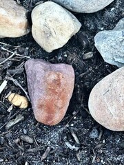 stones on white background