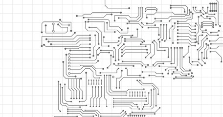 Electronic circuit boards on a seamless white background. Vector illustration