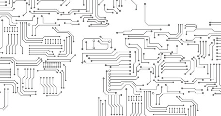 Electronic circuit boards on a seamless white background. Vector illustration