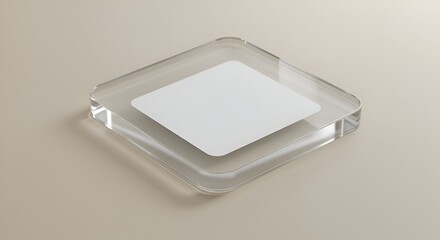 Clear acrylic square placeholder.