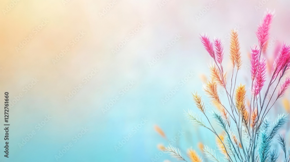 Poster a dreamy scene featuring soft, diffused light creating a blurred background gentle colors blend harm