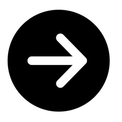 Regular Rounded tips soft Arrow in black circle