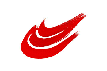 Obraz premium Red watercolor background. Artistic hand paint. Isolated on transparent background. 