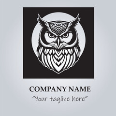 Head of Owl logo company design vector illustration