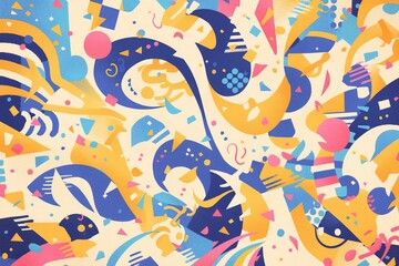 Naklejka premium Abstract colorful shapes background, creative design, playful pattern, digital art