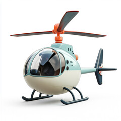 kawaii retro helicopter 3d design character on white background
