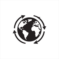 earth globe with arrow