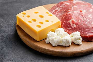 A comparison of lean vs. fatty protein sources, showing healthy dietary choices