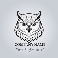Head of Owl logo company design vector illustration