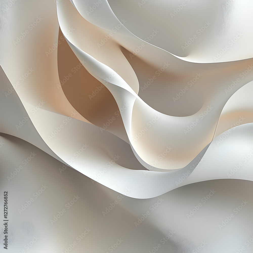 Poster an abstract composition featuring smooth bends and curves, creating a flowing, organic design