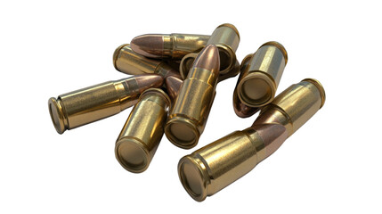 Ammunition pile against black backdrop showcasing potential danger