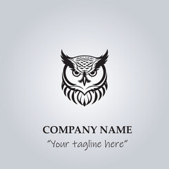 Head of Owl logo company design vector illustration