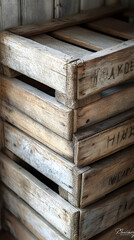 Stacked Wooden Crates Detail