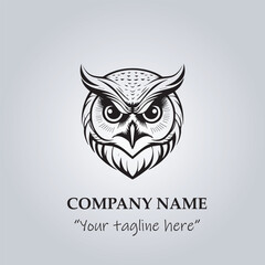 Head of Owl logo company design vector illustration