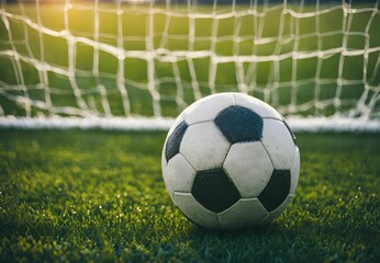 Soccer Ball on Green Field Ready for Play