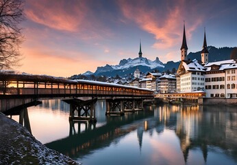 Naklejka premium Notre Dame Cathedral at Sunset by the Seine River in Paris