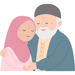 Fototapeta premium Hand drawn couple hug illustration