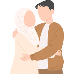 Hand drawn couple hug illustration