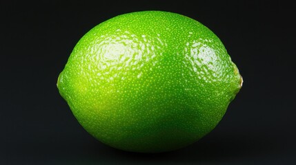 Single Lime Against Black Background