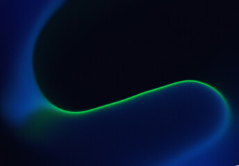 Luminous Blue & Green Abstract Curve - Textured Particle Flow - Smooth Gradient Background