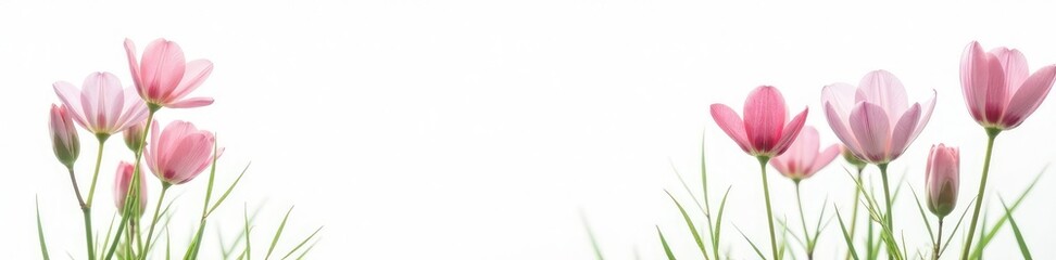 Eustoma branches against a pure white background, bloom, natural, background