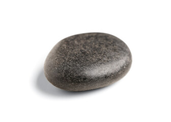 Black pebble stone on white background