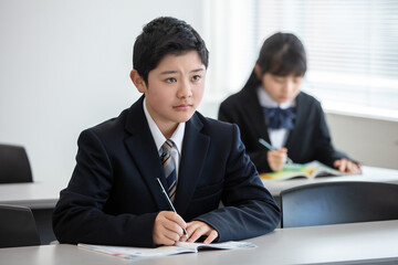 塾で勉強する学生　students studying at cram school